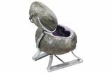 Amethyst Jewelry Box Geode On Stand - Gorgeous #94204-3